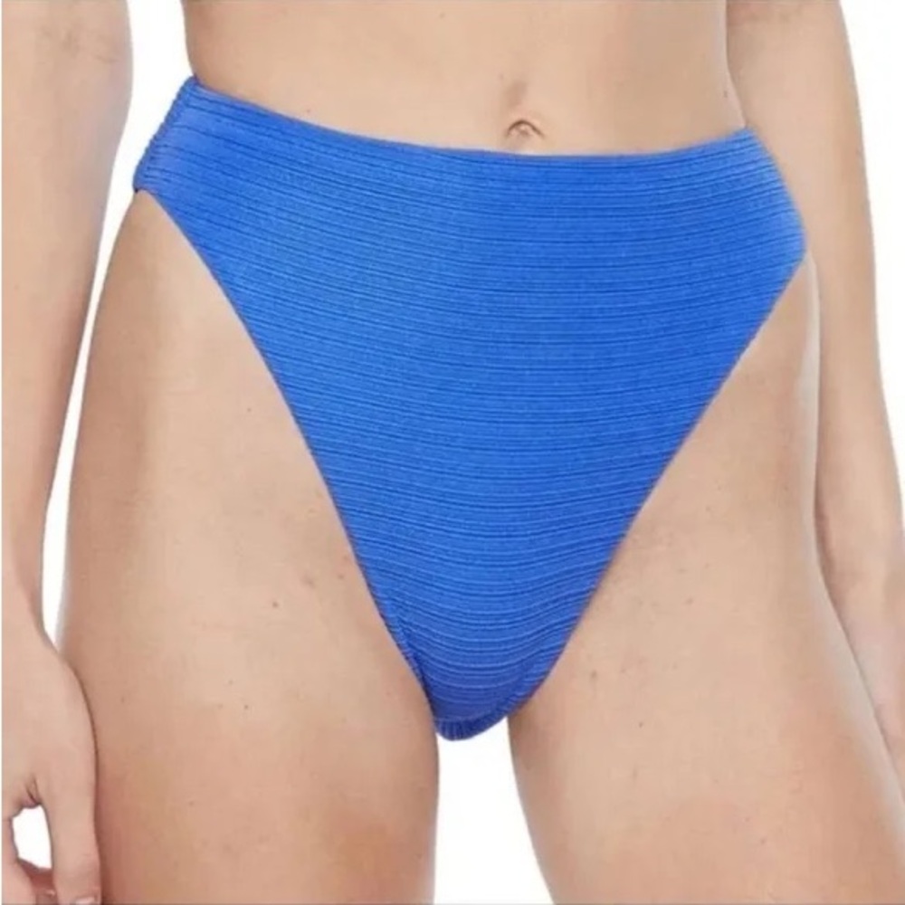 NEW Ambrielle Women's Blue High-Waisted Bikini Bottom‎